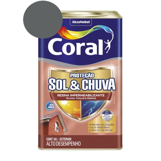 Resina Impermeabilizante Proteção Sol & Chuva Grafite 18L Coral - Imagem principal - 60c6bc25-46cf-4a58-adc7-33e687a4de3c