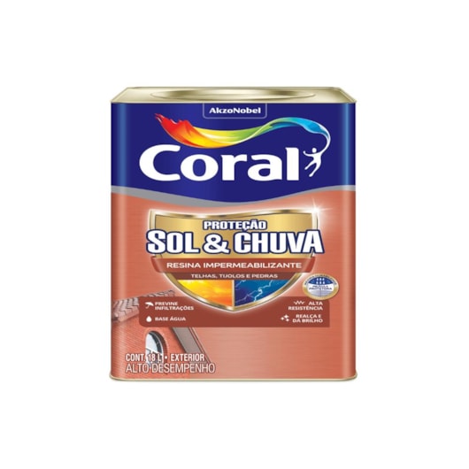 Resina Impermeabilizante Proteção Sol & Chuva Perola Coral 18L - Imagem principal - a33030c0-2e31-4c86-95a7-11a66d4698b1