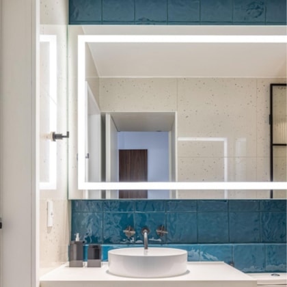 Revestimento Eliane Azul Mar Onda Brilhante 20x20cm Bold