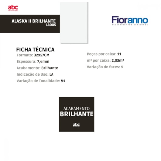 Revestimento Fioranno Alaska Brilhante Branco 32x57cm Bold  - Imagem principal - 780b62df-5768-4a7f-b3f4-4be2ee6b3f94