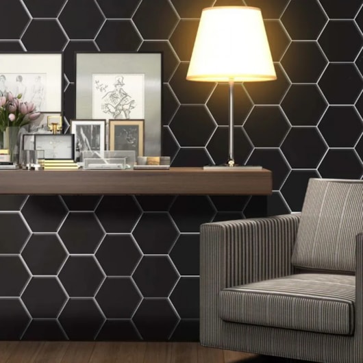 Revestimento Hexagonal Para Fachada Connect Black Ceral - Imagem principal - b8cb428d-4571-4561-8ca3-9f541a1408cd