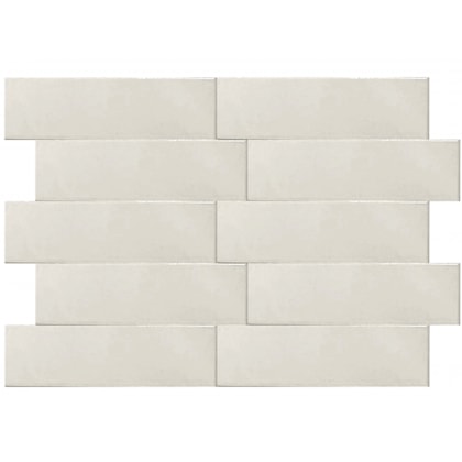 Revestimento Para Fachada Ceral Brick Color Branco Brilhante 7,5x25cm