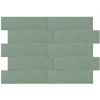 Revestimento Para Fachada Ceral Brick Color Menta Brilhante 7,5x25cm