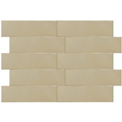 Revestimento Para Fachada Ceral Brick Color Nude Brilhante 7,5x25cm
