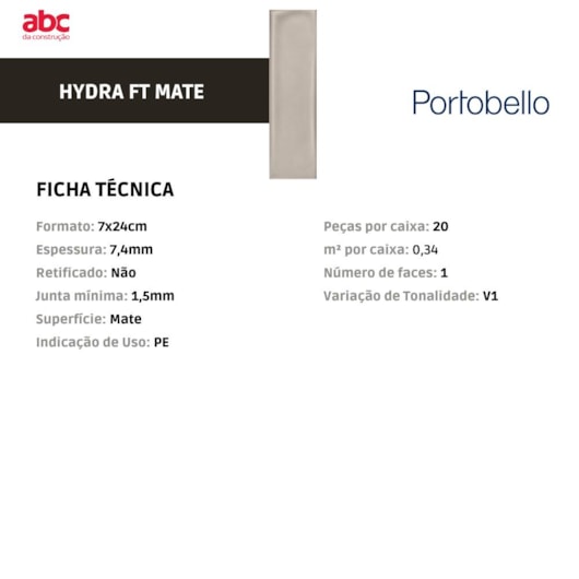 Revestimento Portobello Vivant Brut Acetinado 07x24cm Bold - Imagem principal - 20de8d52-d9e3-4574-926d-3aa163a0fab9