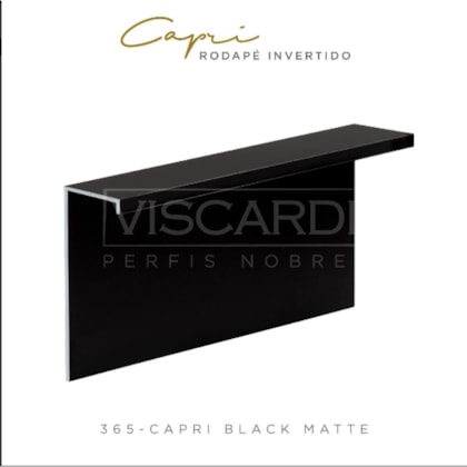 Rodapé Invertido Black Matte Barra 3m Viscardi 5 x 2 x 0,5