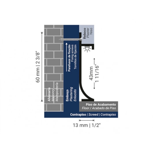 Rodapé Neo Inverso Curvo Preto Santa Luzia 6x300cm - Imagem principal - 159840e6-7264-43a7-8591-a1a3e13c5a12
