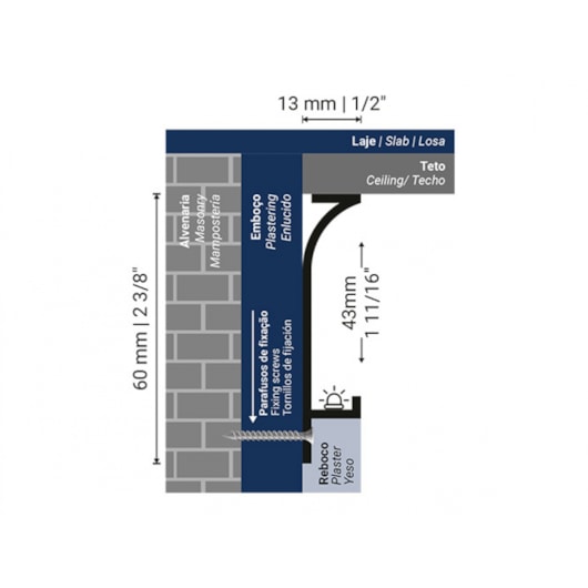 Rodapé Neo Inverso Curvo Preto Santa Luzia 6x300cm - Imagem principal - 5989a134-fbae-4015-a115-9e6f20bde6e8