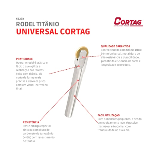 Rodel Titânio Universal Cortag 1,8x9cm - Imagem principal - 78d9ff46-df97-4ef0-ba47-c081fe404980