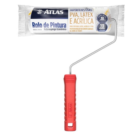 Rolo De Pintura Antirespingo Lã Sintética Atlas 15cm - Imagem principal - 91d9cdd9-9ab8-4247-99bf-6c37b358b46b