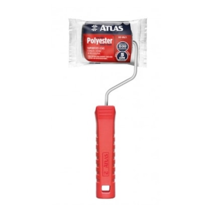 Rolo Espuma Cinza Com Cabo R406/5 Altura 10mm Epóxi e Resinas Superfícies Lisas 5cm Atlas