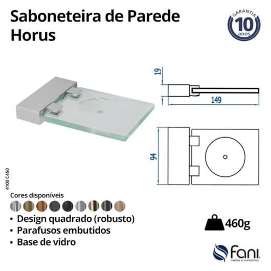 Saboneteira Horus 450 4100 Cromado Fani  - Imagem principal - 55ace050-f7cf-47a7-8807-95b24f924f79