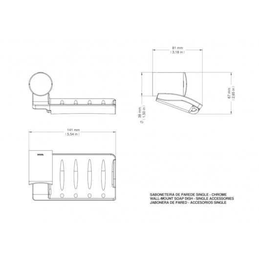 Saboneteira Single Cromada Docol - Imagem principal - f99ed8b2-ca55-48b8-896a-9d7e236197fb