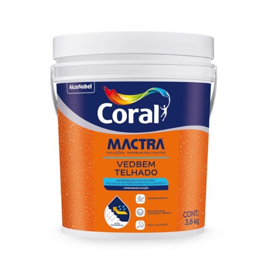Selador Impermeável Vedatelha E Vedaparede Mactra M1 Coral 18kg - Imagem principal - 65c50ccd-e202-4183-9391-6e33204e0a98