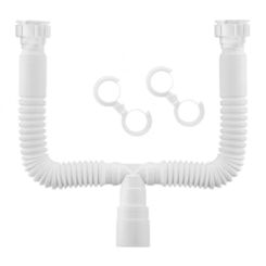 Sifão Extensível Universal Duplo Branco Docol