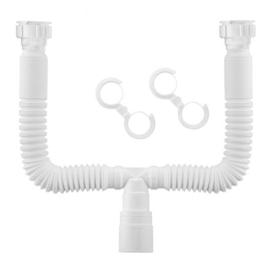 Sifão Extensível Universal Duplo Branco Docol - Imagem principal - 1182727f-9c45-45ac-8e99-357da462f9b6