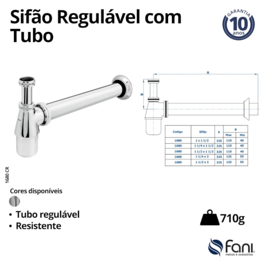 Sifão Para Lavatório 1x1.1/2