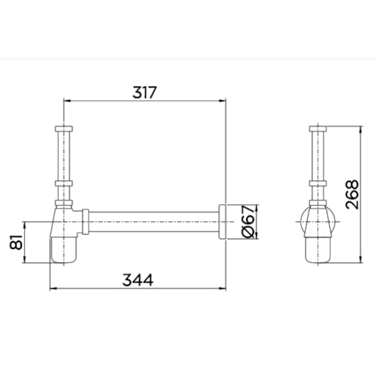 Sifão Para Lavatório Com Copo Cromado Docol - Imagem principal - 4e6e3da3-c236-4979-bab5-64706bc426ff