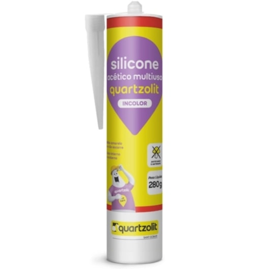 Silicone Acético Multiuso 250g Quartzolit - Imagem principal - 9825eb5d-e487-4854-888b-56bb0f8ac529