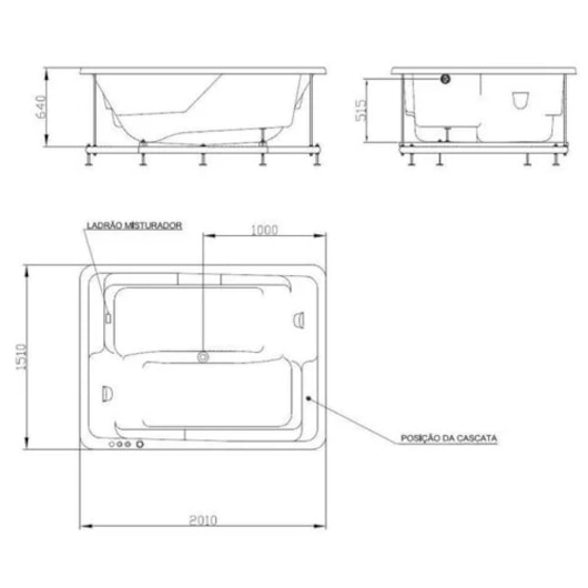 Spa 2 Lugares Topcril Standard 151x201x64cm Ouro Fino - Imagem principal - e51fa364-81a2-4255-97fb-44a3e9cd932a
