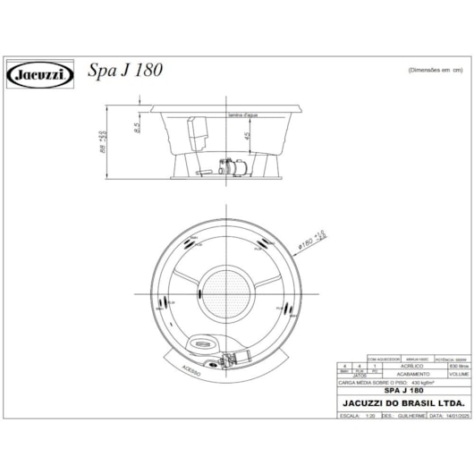 Spa 4 Lugares com  Aquecedor J180 Jacuzzi 180x88cm - Imagem principal - e7a4b55b-c84f-4b67-8fa6-24be98b7aa2f