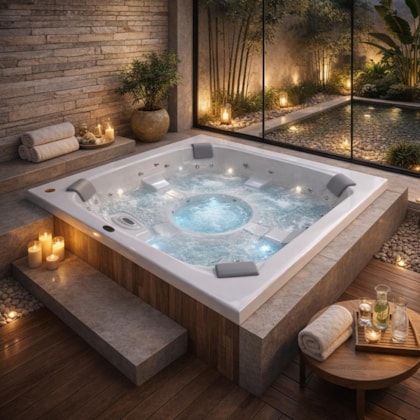 Spa 4 Lugares Com Aquecedor J185 Vip Jacuzzi 180x180x89cm