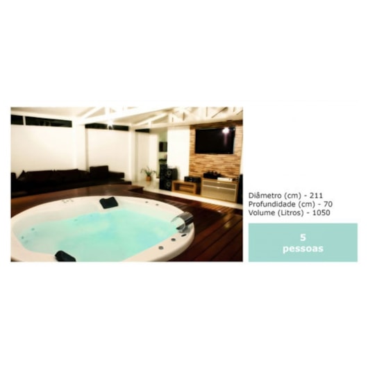 Spa 5 Lugares Redonda Goldspacril Top Line 211x70cm Ouro Fino - Imagem principal - 665e0677-f29b-4b44-b018-51a5b8100c2c