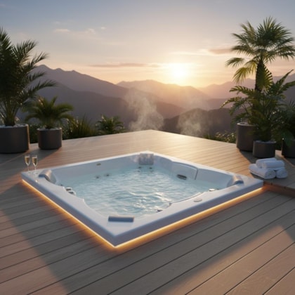 Spa 7 Lugares Com Aquecedor e Painel J-185 Vip 180cm x 89cm Jacuzzi