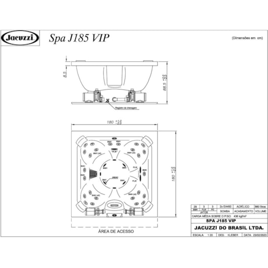 Spa 7 Lugares Com Aquecedor e Painel J-185 Vip 180cm x 89cm Jacuzzi - Imagem principal - b65308d5-d521-4149-a2e7-82ae0e92e7f7