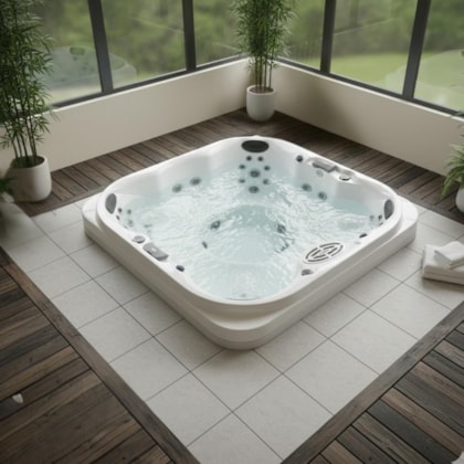 Spa Com 7 Lugares Aquecedor Com Painel J220 60hz Jacuzzi 210cm X 210cm X 91cm