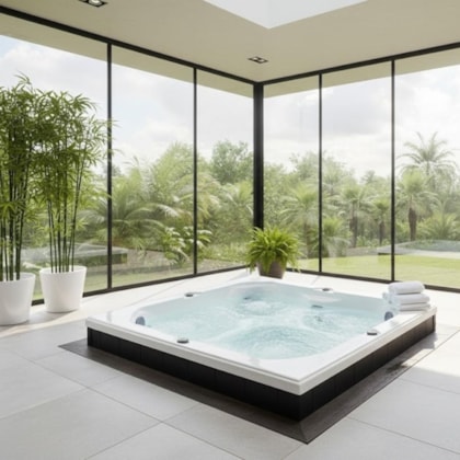 Spa Com Aquecedor 5 Lugares Sem Painéis 185l Jacuzzi 180x180x89cm