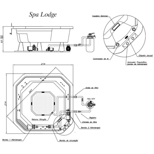 Spa Lodge 60Hz Sem Fechamento Lateral Jacuzzi - Imagem principal - 01483631-82e8-4733-8e3c-553bc69151fe