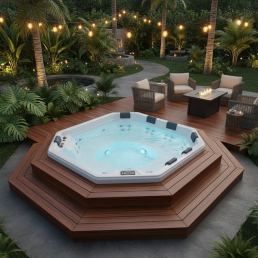 Spa Lodge 8 Lugares com Aquecedor 214cm X 93cm Jacuzzi - Imagem principal - 4aad9f2e-094d-47fc-8b46-8ce0b9b95863