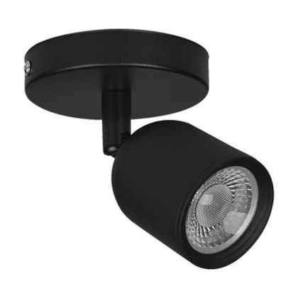 Spot De Sobrepor Elegance Preto 7w 3000k Bivolt Luz Amarela Avant