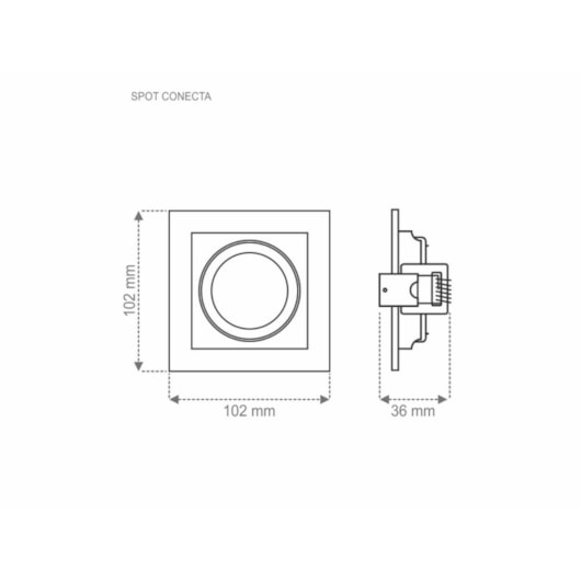 Spot Led Embutir Quadrado Recuado Conecta Mr16 Branco Taschibra - Imagem principal - 1752bc1d-573b-4708-bad4-afb798a1128d