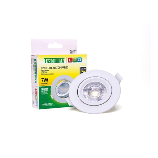 Spot Led Embutir Redondo Alltop Par 20 45° 3000K Taschibra 7W - Imagem principal - f12a3520-adcb-4808-8640-7a576b4a4bf5