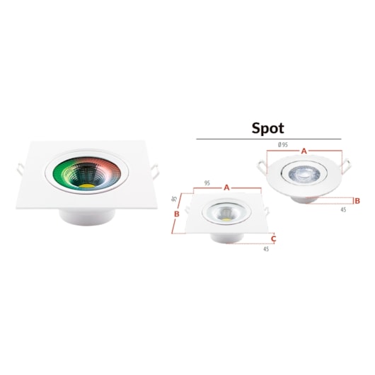 Spot Led Quadrado Neo 5W Luz Amarela 2700K Luz Branca 6500K Rgb Bivolt Avant - Imagem principal - 9cdd62bf-8381-4c90-aee9-df64f936b506