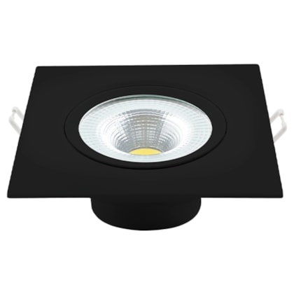 Spot Supimpa Led 5W Preto Fosco Luz Amarela 3000K Quadrado Bivolt Avant