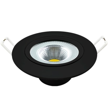 Spot Supimpa Led 5W Preto Fosco Luz Amarela 3000K Redondo Bivolt Avant