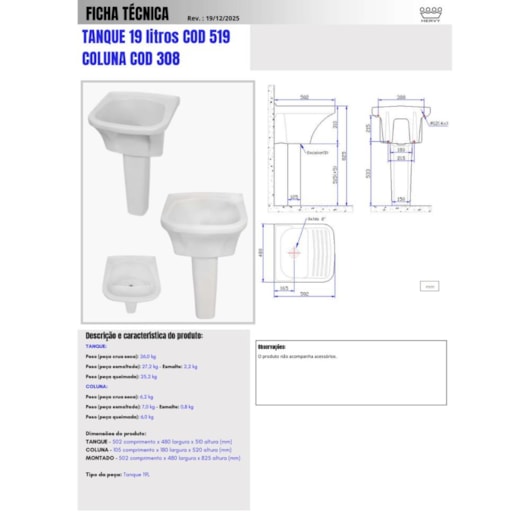Tanque Builder Branco 19L Hervy - Imagem principal - af729ef1-701f-4ca0-82a1-1806a0d41b49