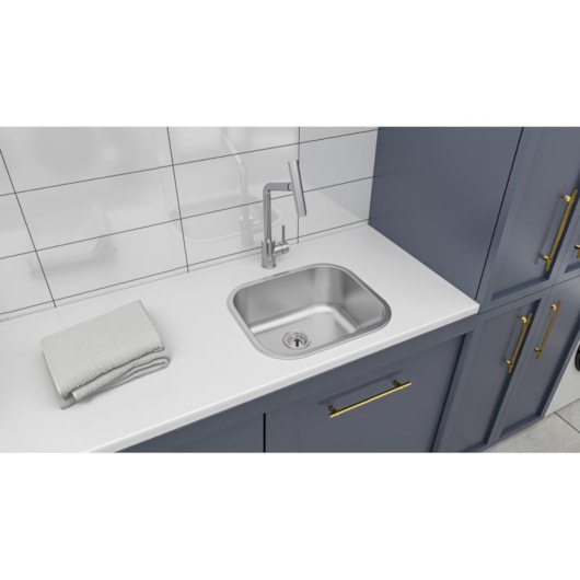 Tanque De Encaixe Em Inox Acetinado Hera Compact 19 Tramontina 40x30cm - Imagem principal - 40c3c262-35a2-4a7b-ad19-feca2d512440