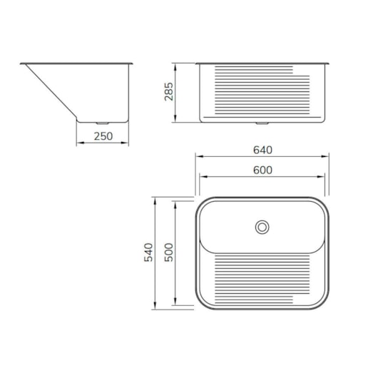 Tanque De Inox Com Válvula Escovada Mekal 60x50x28cm - Imagem principal - 5935e5f7-d8ee-423f-a787-5be2928d0ce5