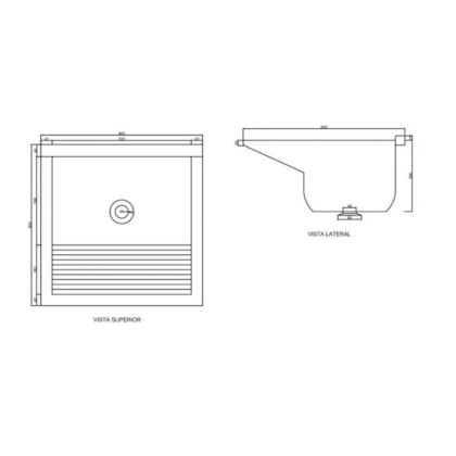 Tanque De Marmofibra 60x60cm Branco Decoralita