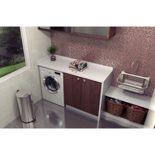 Tanque De Parede Hera Wall Inox Acetinado C/ Válvula 3. 1/2 Tramontina 50x40cm - Imagem principal - bfee69c3-cec0-416a-92c5-e1a8ba5c0ac5