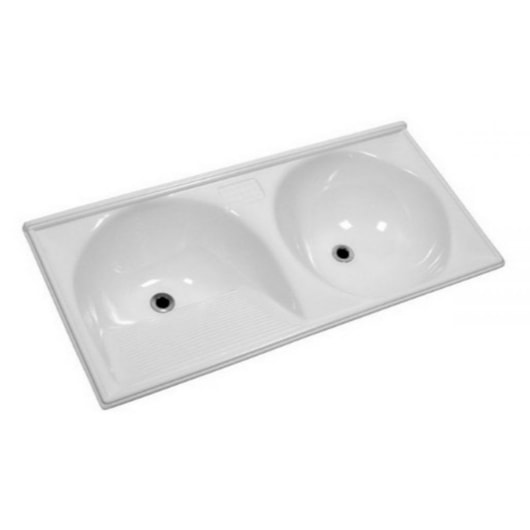 Tanque Duplo 120x60cm Branco Gelo Decoralita - Imagem principal - dfbf62dd-06f5-4c30-a1ca-8a27958fed9e