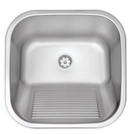 Tanque Em Inox De Encaixe Hera Com Válvula  3.1/2 Escovado Tramontina 40x40cm - Imagem principal - 92065f8e-9088-4b15-8c0f-58083c357b72