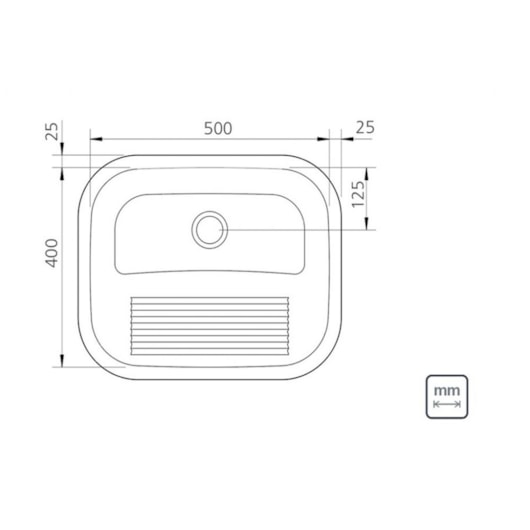 Tanque Em Inox De Encaixe Hera Com Válvula 3.1/2 Polido Tramontina 50x40cm  - Imagem principal - 5d34f633-4f26-4a15-8613-41da47bd5714