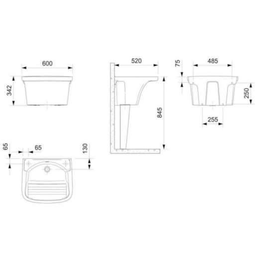Tanque G Com Mesa Branco Roca 60x52cm - Imagem principal - 119ff3f9-b9dd-4d9b-a189-22f948e03489