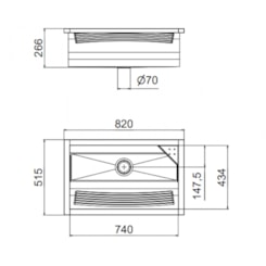 Tanque Inox 47 Litros Docol 82x51,5x26cm