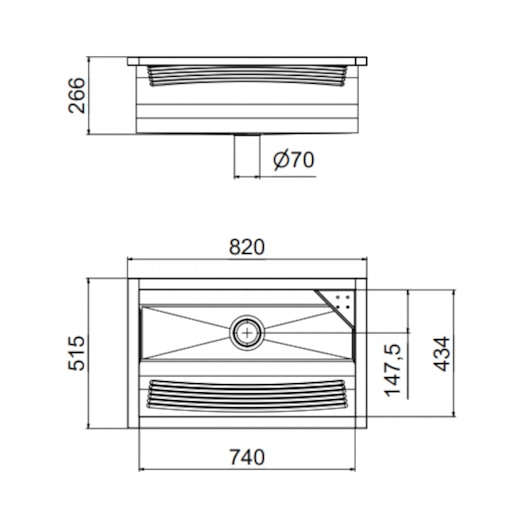 Tanque Inox 47 Litros Docol 82x51,5x26cm - Imagem principal - 8bf75b6d-9bff-4c3d-b5b7-e46cde806607